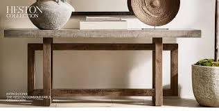 Shop The Heston Collection Restoration Hardware Console Table With Reclaimed Pine Base And Concrete Top Restoration Hardware Table Home Decor