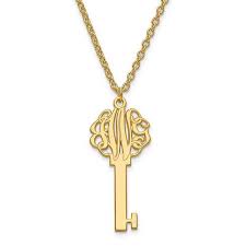 Jewelry that is 10k gold will usually be stamped with a mark such as 10kt, 10k, 10kt or something similar. Personalized 10 Karat Gold Yellow Laser Polished Key Monogram Pendant With Chain