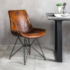 Brogan Industrial Vintage Antique Brown Faux Leather Dining Chair 2 Qty Antique Brogan Leather Dining Chairs Faux Leather Dining Chairs Vintage Industrial