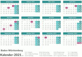 These planner templates include federal holidays of the united states, and you can customize the template as per your requirements through. Kalender 2021 Baden Wurttemberg
