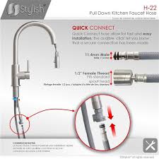 Open the faucet and turn on the valves to purge air from the lines. Stylish Nylon Pull Down Kitchen Faucet Hose 61 In Grey H 22 Rona