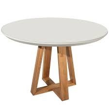 A modern or postmodern period white acrylic pedestal column stand display piece or end table, circa late 20th. Manhattan Comfort Duffy Round Dining Table 45 27 In Off White 1018551 Rona