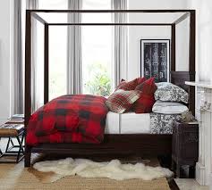 Farmhouse Canopy Bed Farmhouse Canopy Beds Plaid Bedding Home Decor