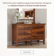 Mission Modern Solid Wood 6 Drawer Bedroom Double Dresser In 2020 Double Dresser Home Decor Dresser