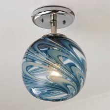 Stormy Skies Glass Globe Ceiling Light Globe Ceiling Light Blown Glass Pendant Light Flush Mount Ceiling Lights
