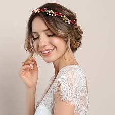 PAGOW Red Flower Crowns for Women, Rhinestone Red Rose Hair Accessories  Bride Earrings, Crowns Tiaras Headbands Headpiece Hair Jewelry for Women  Wedding Engagement Birthday Christmas : Amazon.ae: Beauty