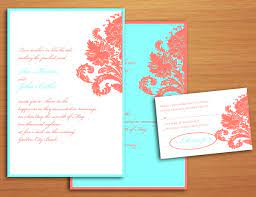 Pin On Coral Wedding Invites