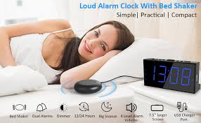 11 homtime alarm clock with wireless bed shaker. Amazon Com Extra Loud Alarm Clock With Bed Shaker Vibrating Alarm Clock For Heavy Sleepers Hearing Impaired Deaf Teens Dual Alarm Clock With 7 5 Large Display Usb Charger Dimmer Snooze Battery Backup