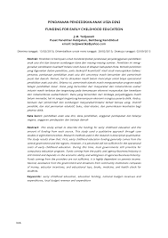 Contoh laporan awal bop paud. Pdf Pendanaan Pendidikan Anak Usia Dini