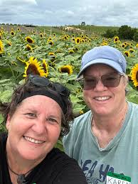 WHO'S ON THE FARM?** :) Left to right. **Danny **(who does a lot of  different things), Sequoia, Valerie Reed (new **Market Gardener**), Sage,  **Roxy** (Livestock **Intern**), **Avery** and **Talaya** (Market Garden  **Interns**), **