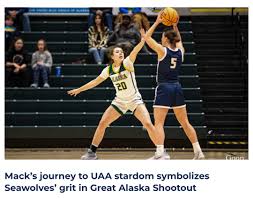 It started with a conversation. In 2023, UAA women's basketball coach Ryan  McCarthy sat down Elaina Mack for a come-to-Jesus moment about her future  as a Seawolf. The former two-time Alaska Class
