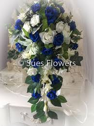 Maybe you would like to learn more about one of these? Large Bridal Teardrop Bouquet In Royal Blue Sues Flowers Of York