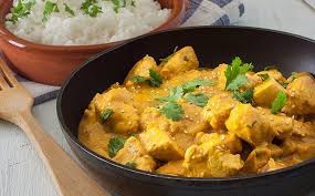 Fruchtiges Curryhuhn Mit Mandelreis Curry Huhn Rezepte Thermomix
