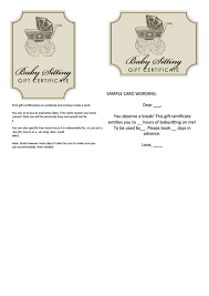 Especially for those of you who are looking for it in 2019! Babysitting Gift Certificate Template Printable Pdf Download