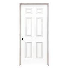 If you're going for a rustic or farmhouse look then barn doors are an excellent option to compliment your style. Steves Sons 24 In X 80 In 6 Panel Textured Solid Core White Primed Composite Single Prehung Interior Door J6c6wfcnlerh The Home Depot