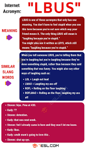 Lbus Meaning What Does The Internet Acronym Lbus Mean 7 E S L In 2020 Feeling Stupid Meant To Be Acronym
