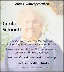 Traueranzeigen von Gerda Schmidt