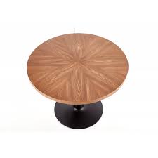 Poteau pin (2 lisses) angle ø 14 cm hauteur 150 cm. Table Ronde Tulipe 100cm Avec Plateau Couleur Bois Et Pied Noir Melo