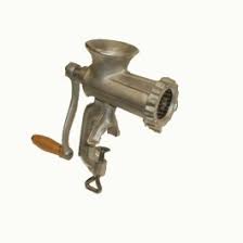 This manual meat grinder can be bolted to a table or counter top for stability. Alfa International 10 Hfg Manual Meat Grinder Counter Mounted