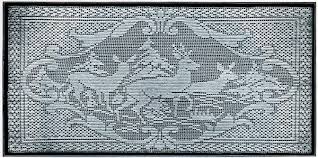 filet crochet deer pattern purple kitty