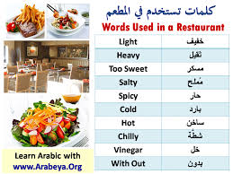 Words Used In A Restaurant Lingua Arabe