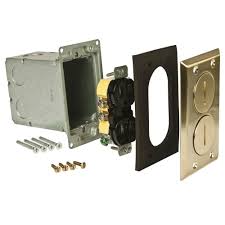 Raco 1 Gang Brass Retangular Floor Box Kit Includes 15a 125v Tr Receptacle 6500br 5 The Home Depot Floor Boxes Electric Box Flooring