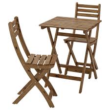 Ikea Askholmen Table 2 Chairs Outdoor Gray Gray Brown Stained Perfect For Your B Outdoor Folding Chairs Wooden Outdoor Furniture Outdoor Dining Furniture