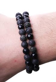 Siyah 3 Lu Zirkon Motifli Erkek Dogal Tas Bileklik Blk1155 Men Bracelet Bileklik Boncuklu Bileklikler Boncuklu Kolyeler