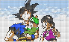 Goku Y La Familia Hama Beads Visit Now For 3d Dragon Ball Z Shirts Now On Sale Pixel Art Pixel Art Templates Minecraft Pixel Art Templates