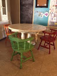 Different Colored Chairs For The Dining Kitchen Table I Used Annie Sloan Chalk Paint With Dining Table In Kitchen Painting Pine Furniture Kitchen Inspirations