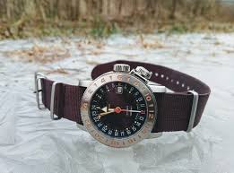 Glycine Airman On A Burgundy Nato Strap Nato Strap Watches Nato Strap Nato Watches