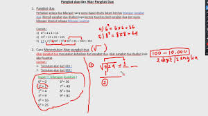 √180 = √ (2 x 90) √180 = √ (2 x 2 x 45) √180 = 2√45, tetapi nilai ini masih bisa disederhanakan lebih lanjut. Akar Pangkat 2 Kelas 4 Youtube