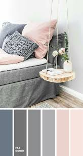 Swap out those stripy pillows you've had for 8 years and invest in some cushions to complement the rose gold interior. Pink And Grey Bedroom Color Palette