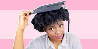 Your long hair will be very chic and sweet if you wear this hairstyle. How To Wear A Graduation Cap With Natural Hair Graduation Cap Hack For Afro Hair