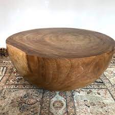 Solid Wood Half Sphere Coffee Table Shophousingworks Round Wood Coffee Table Coffee Table Wood Antique Kitchen Table