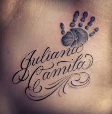 If you have 2 lovely daughters, a nice font like this and placement would certainly work! 30 Kids Names Tattoo Ideas Cute And Sweet Saved Tattoo