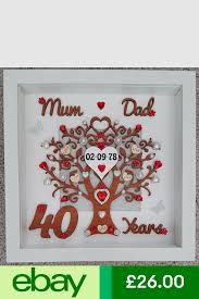 Browse 40 year anniversary gifts for him and her and have the perfect anniversary gifts delivered. Personalised Handmade 40th Ruby Wedding Anniversary 3d Gift Frame Mum And Dad 40th Anniversary Gifts Ruby Wedding Anniversary Homemade Anniversary Gifts