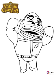 Al The Gorilla Character From Animal Crossing Video Games Coloring Page Collection Of Cartoon Coloring P In 2020 Animal Crossing Cartoon Coloring Pages Coloring Pages