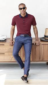 Keep Your Look Polished Yet Casual In Our Flattering Slim Fit Pant Simply Pair With A Tailored Polo And Lo Polo Shirt Outfits Mens Dress Pants White Jeans Men