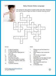Baby Shower Crossword Puzzles Activities Crossword Puzzles Baby Words Crossword
