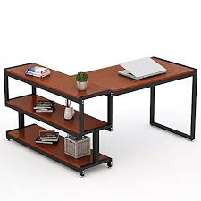 L Shaped Desk Little Tree Industrial 59 Corner Computer Office Desk With Storage Shelf For Home Office Works L Shaped Desk Desk Storage Office Computer Desk