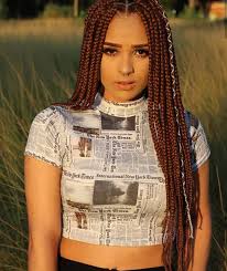 Medium Black And Burgundy Braids Box Braids Hairstyles For African American Black Women And White Women Box Braids Medium Box Braids Shor Braided Hairstyles Box Braids Hairstyles Box Braids
