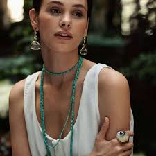 two layer setting Beryl and Tourmaline hammered Platinum Cocktail Ring For  Sale at 1stDibs