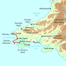 Sir benfro ˈsiːr ˈbɛnvrɔ) is a county in the southwest of wales.it is bordered by carmarthenshire to the east, ceredigion to the northeast, and the sea everywhere else. Central Pembrokeshire Coast Path In 4 5 Days Contours Walking Holidays
