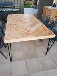 Diy Herringbone Timber Outdoor Table Love Timber Table Table Dining Table