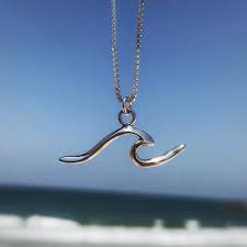 This Wave Pendant Is Made Of Solid 925 Sterling Silver Which Makes This Necklace To Be Water Resistant Each Pe Surf Jewelry Fine Silver Jewelry Silver Jewelry