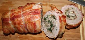 Recipe Bacon Wrapped Pork Tenderloin Roulade Stuffed With Spinach And Portobello Mushrooms Bacon Wrapped Pork Tenderloin Smoked Food Recipes Pork
