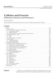 pdf caffeine and exercise metabolism