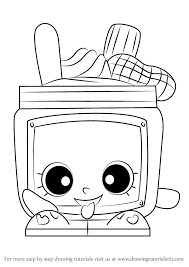 Learn How To Draw Nutty Butter From Shopkins (Shopkins) Step By Step :  Drawing Tutorials | Shopkins, Coisas Para Desenhar, Desenhos Kawaii