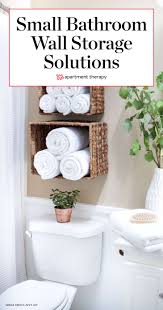 Attached to the backboard, it easily mounts to the bathroom wall near the sink to keep all the necessary items within reach! Small Bathroom Best Wall Shelves Storage Ideas Apartment Therapy